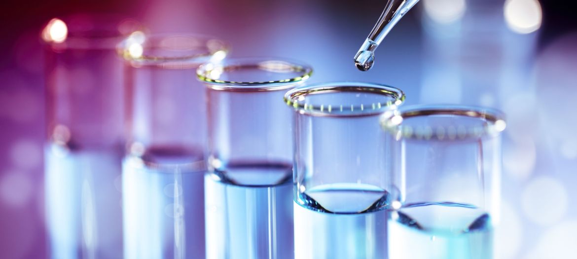 Laboratory test tube glassware with dropper biotechnology and medical scientific research